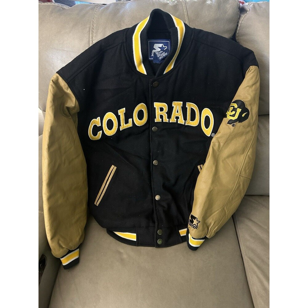 Colorado Buffaloes Vintage 90s Starter Varsity Jacket M Leather Wool